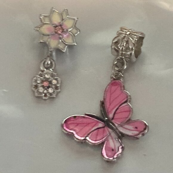 European Style "Flower & Butterfly" Charms - Picture 2 of 6